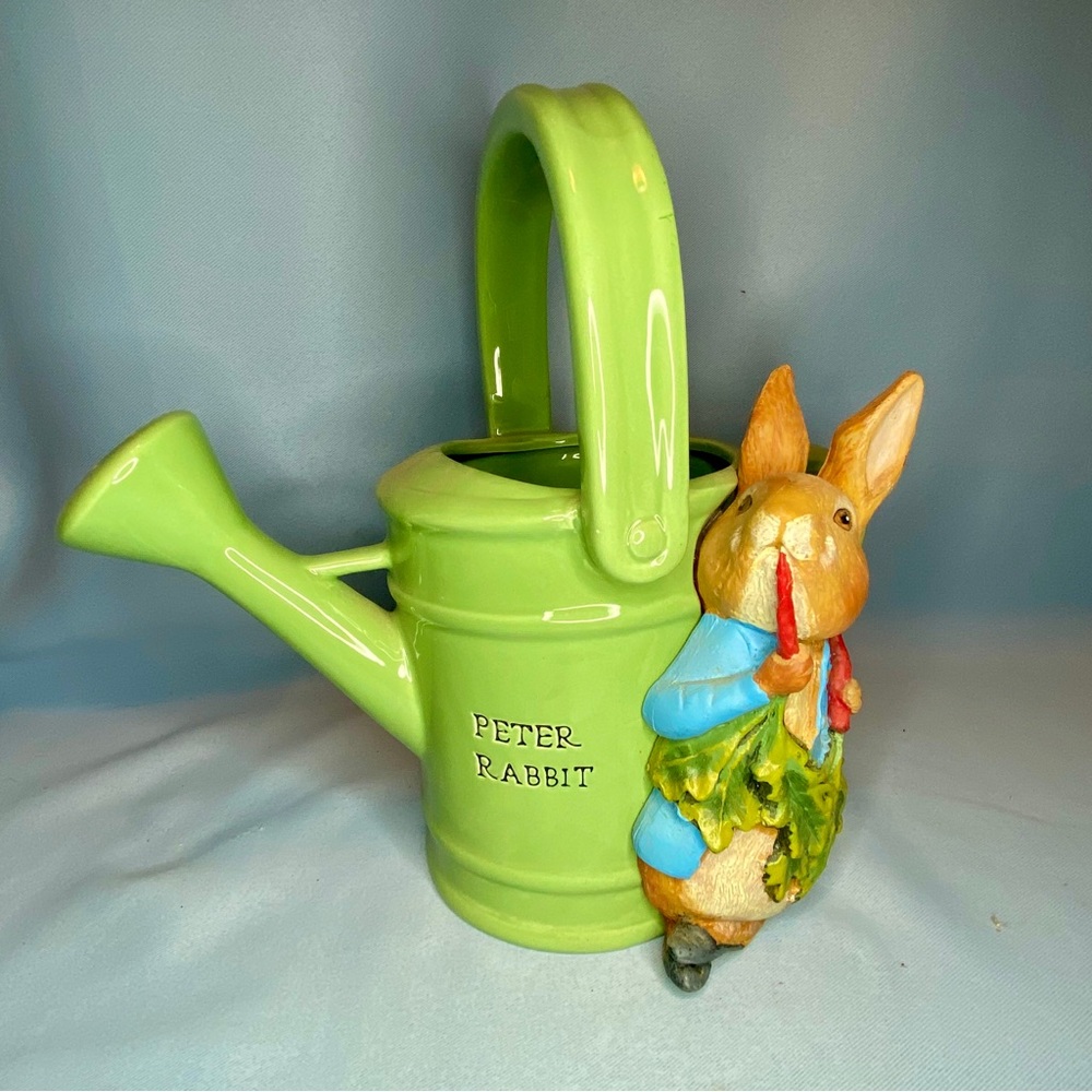 Beatrix Potter Peter Rabbit ceramic watering can vase pot. 2007